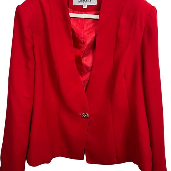 Night Studio Plus 22W Red 3 Pc Skirt Suit Set Blazer Tank Mother of Bride Church - Picture 16 of 16